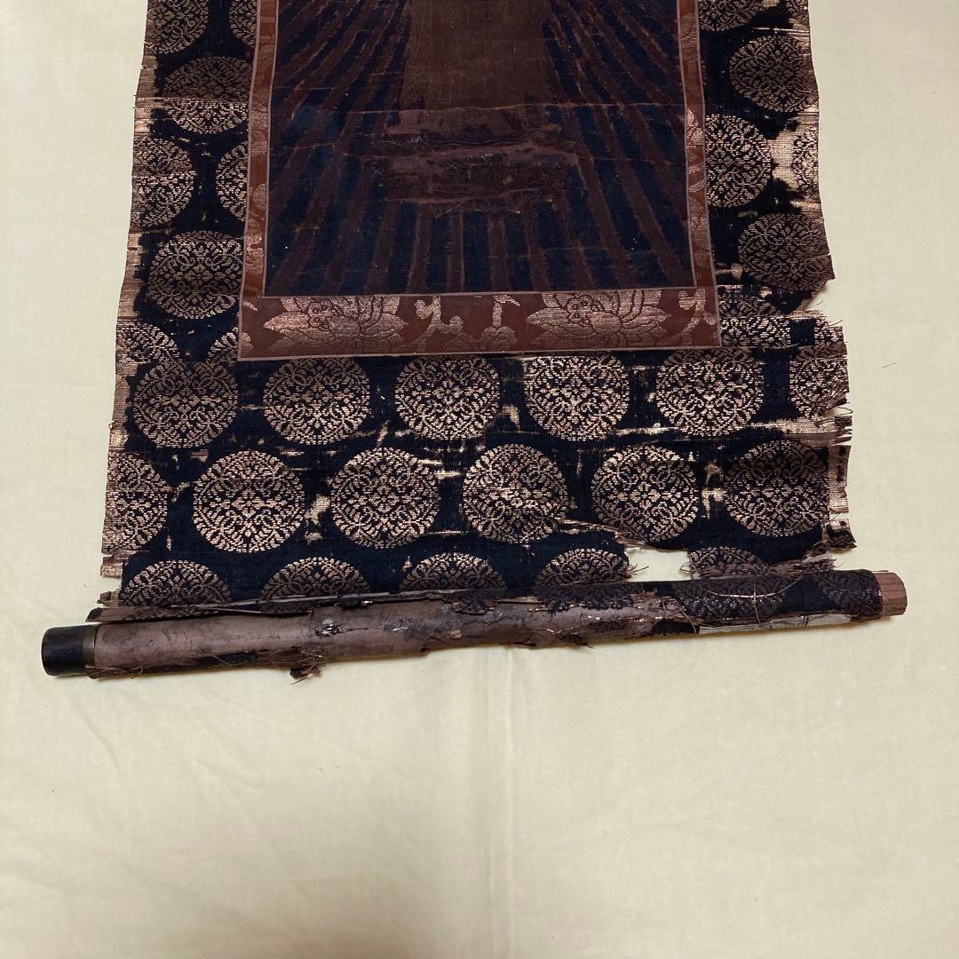 【初出し】仏画「阿弥陀如来立像」肉筆絹本 仏教美術 掛軸