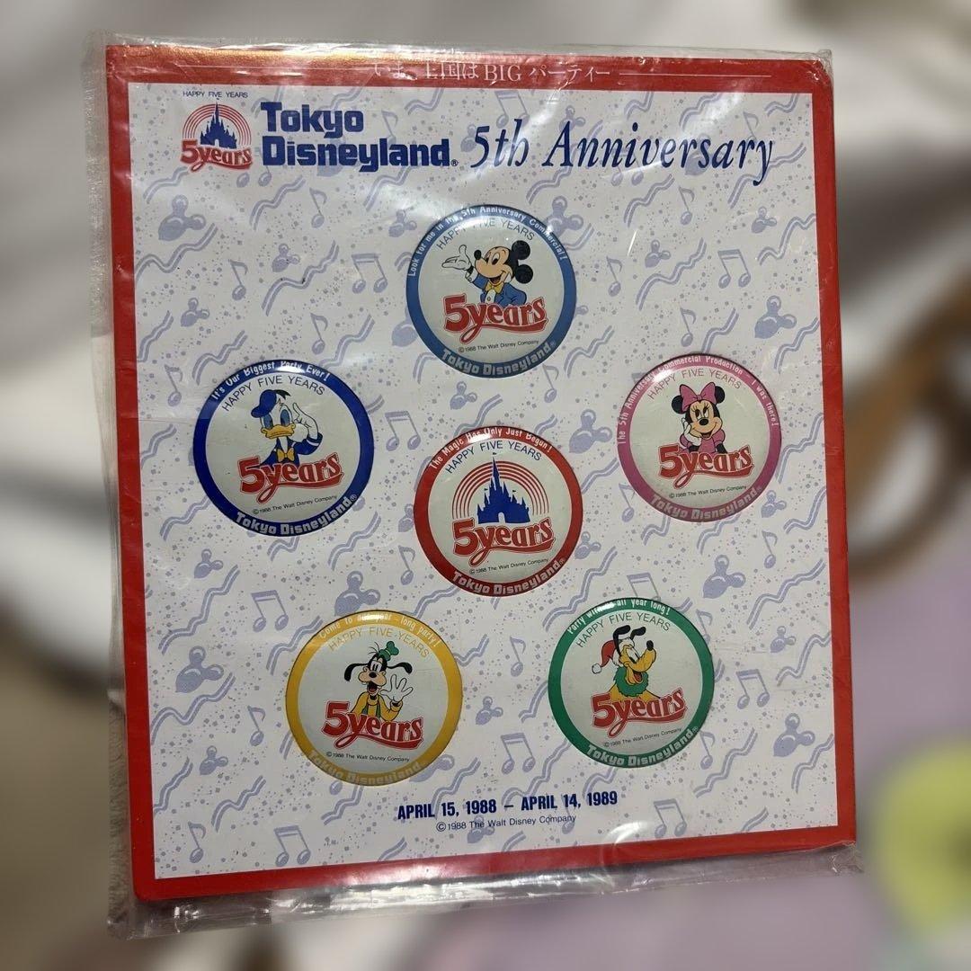 TOKYO Disney land 5th anniversary 缶バッジ