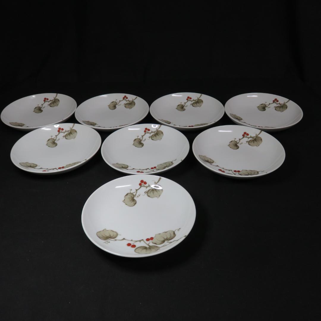 皿 8枚 オールドノリタケ 草文 則武窯印 木箱 共箱か