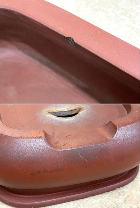 中国古渡 【宜興松亭自造】 盆栽鉢/植木鉢/平鉢/水盤