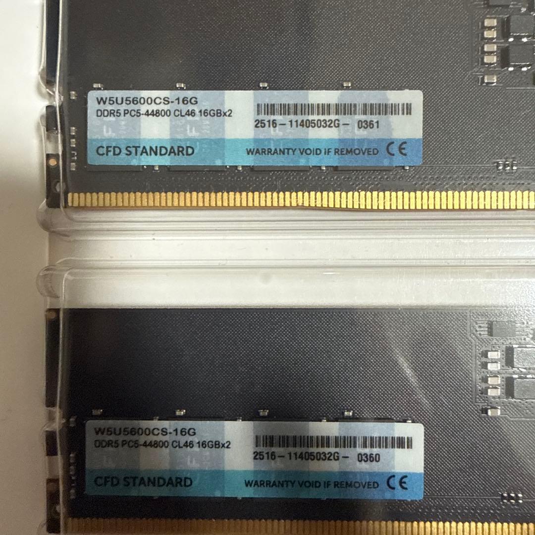新品未開封　CFD DDR5 メモリ 16GB 2枚セット　32GB