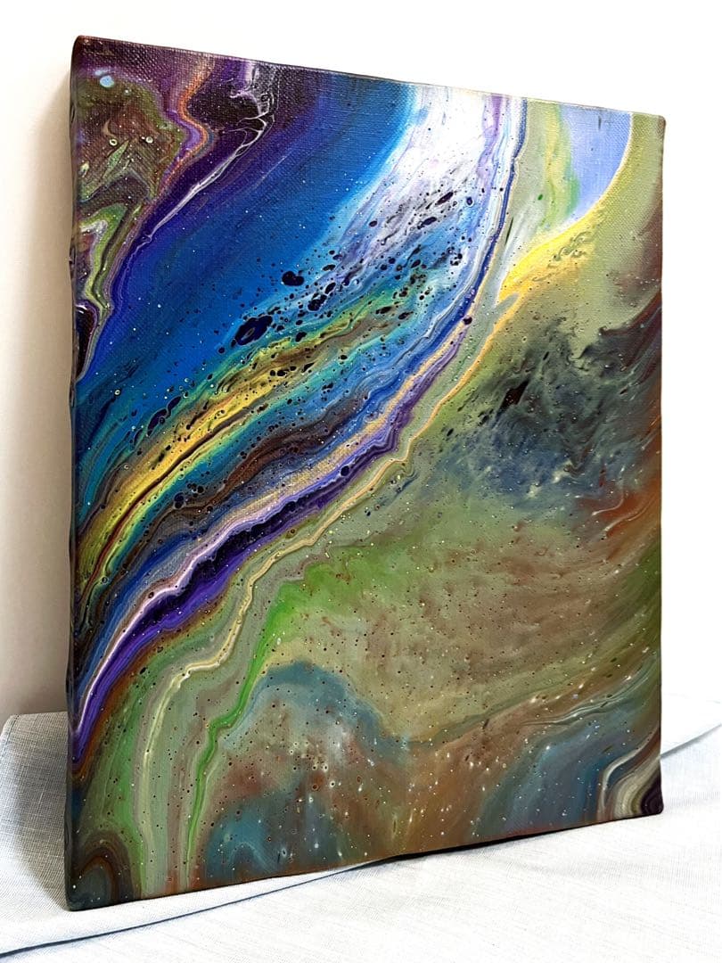 【2022年製作#001】現代アート　抽象画　フルイドアート　アクリル画