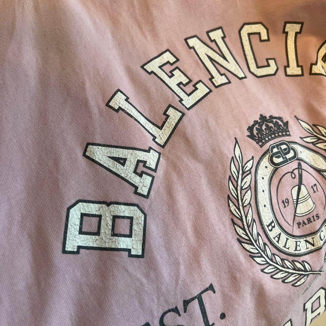 バレンシアガ　23AW カレッジロゴミディアムフィット半袖Tシャツ