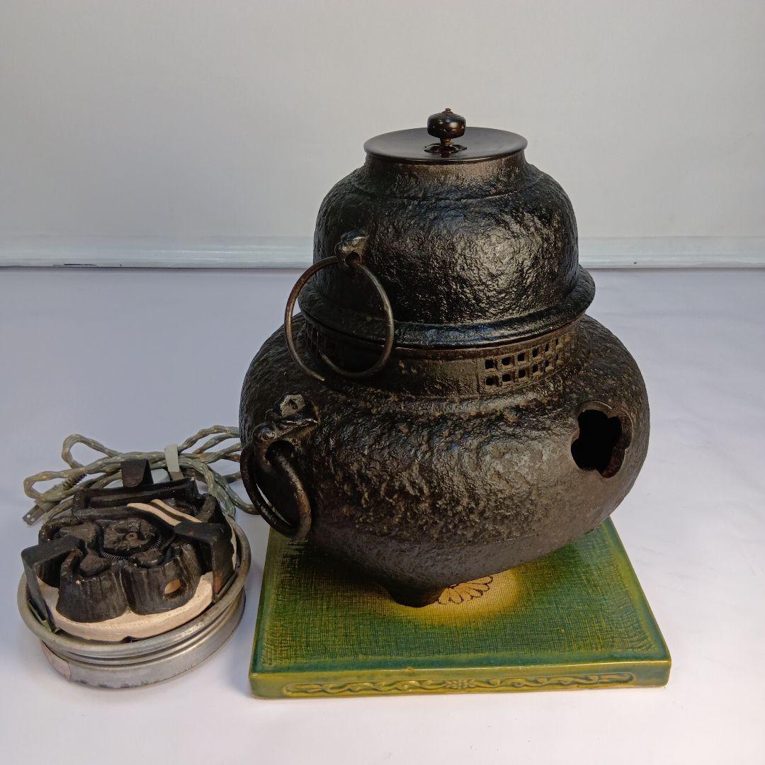 【送料無料】茶釜 　茶道具　 風呂釜　 茶器 　茶道　 銅蓋 　古道具
