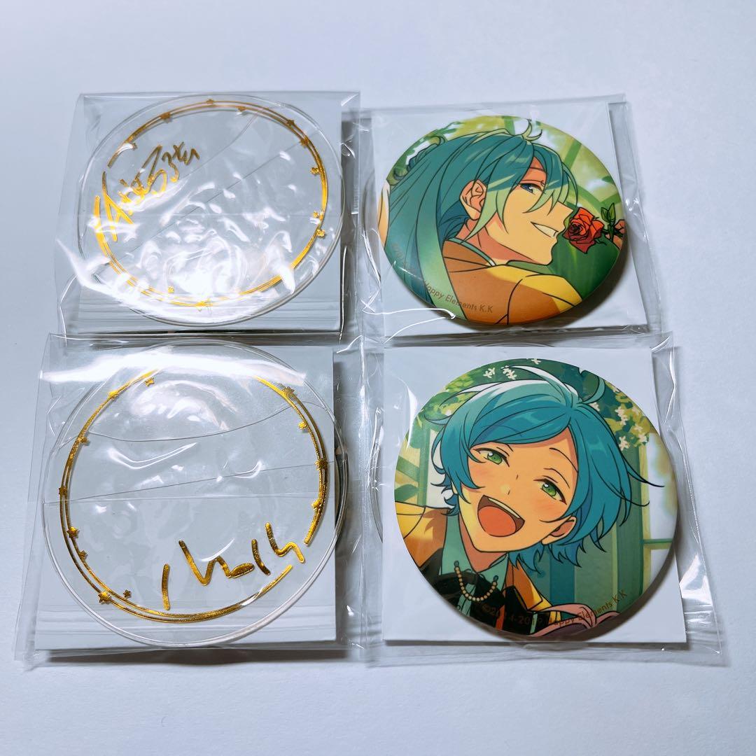 あんスタ 5周年 箔押しサインカバー缶バッジ 9個 レオ 奏汰 マヨイ 渉 巽