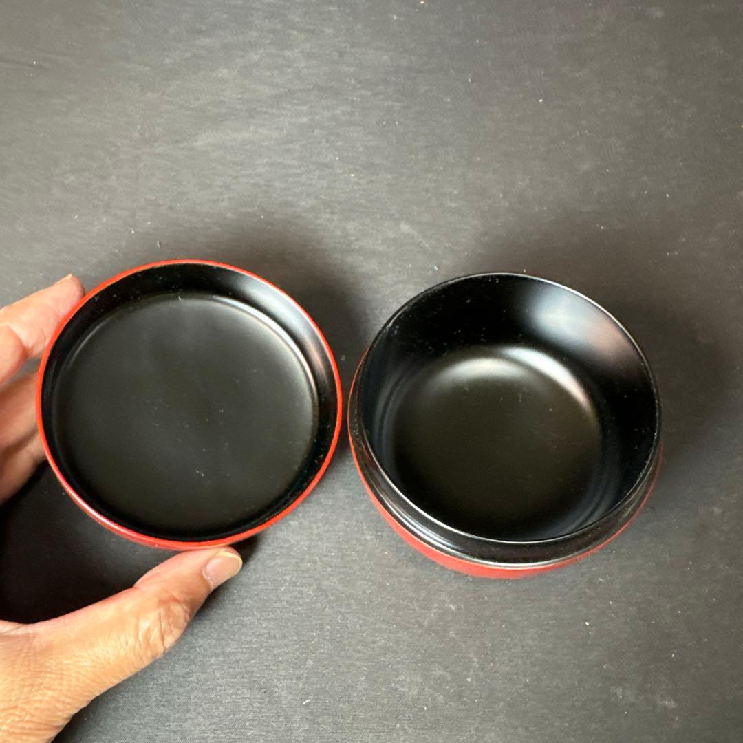 F56 送料無料　棗　キンマ彫沈金　平棗　光峰　木箱　茶道　朱漆塗　工芸品