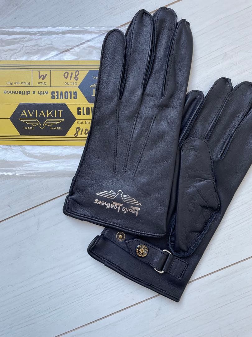 未使用 英国製 ルイスレザー グローブ ブラック 手袋 本革 黒