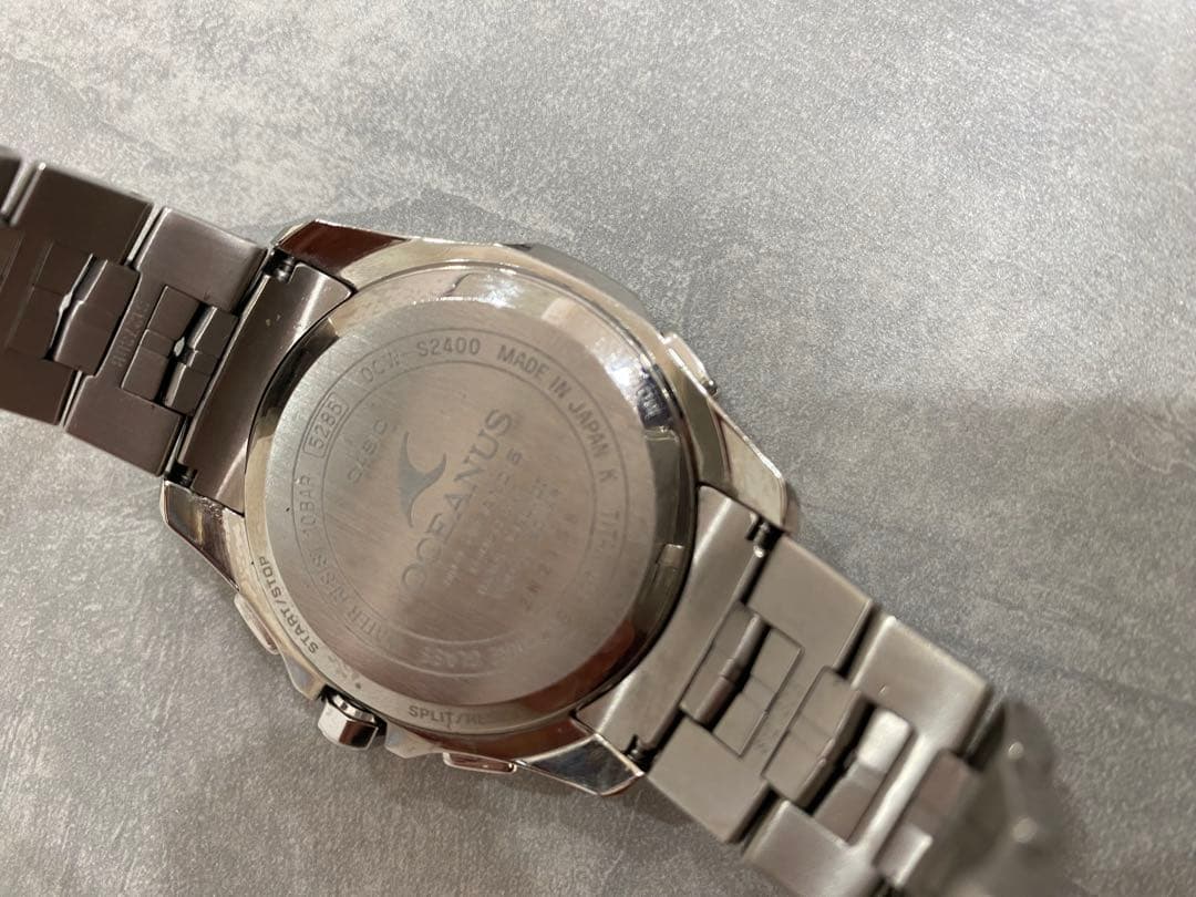 オシアナス クロノグラフ 腕時計 ブラック/ブルー　OCW-S2400