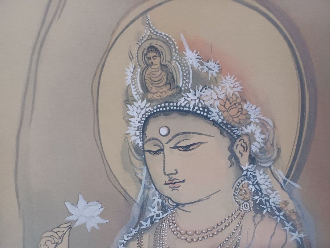 ◆村上華岳 「聖蓮華（しょうれんげ）」木版画　メナード美術館　限定380部◆