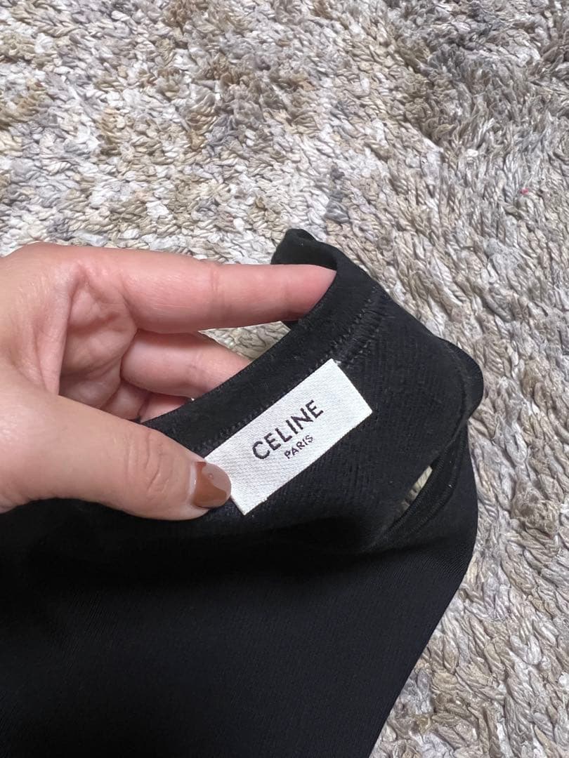 CELINE ブラック ワンショルダー タンクトップ