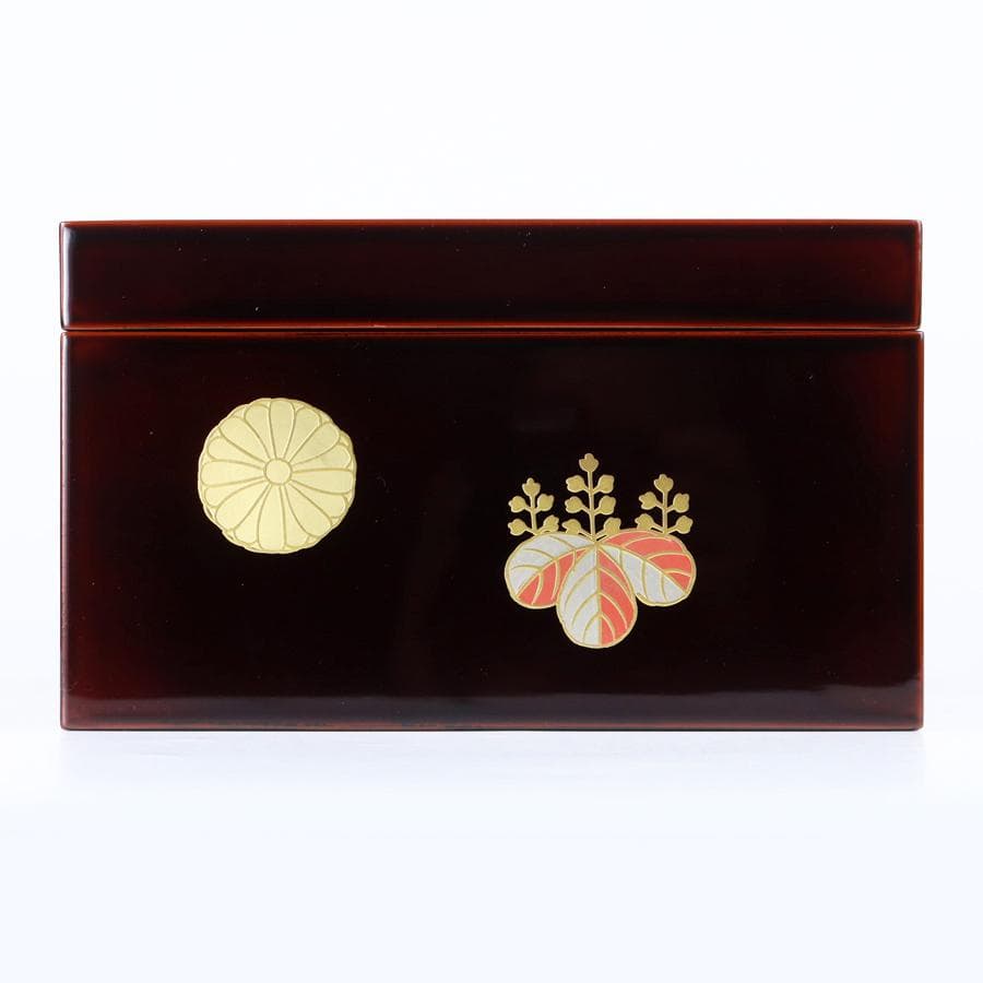 Y3104-2 高台寺蒔絵 茶箱セット 赤絵茶碗 棗 他 紙箱付　BBB