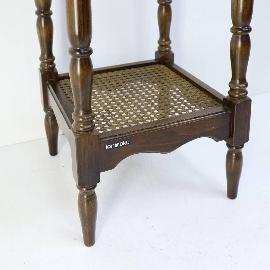 極美品 カリモク家具 コロニアル 花台 飾り台 サイドテーブル 高さ70cm