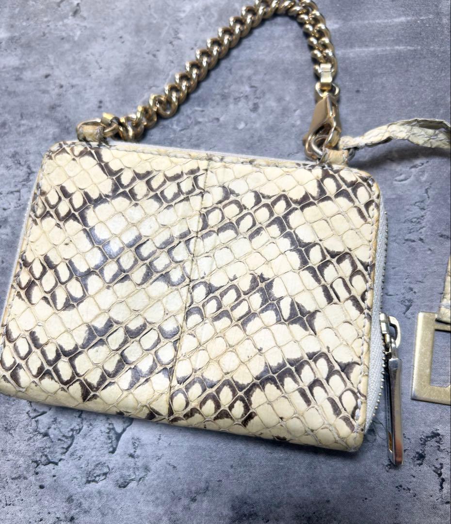 ドルチェ＆ガッバーナ パイソン チェーン付ウォレット 蛇革 ケース DG