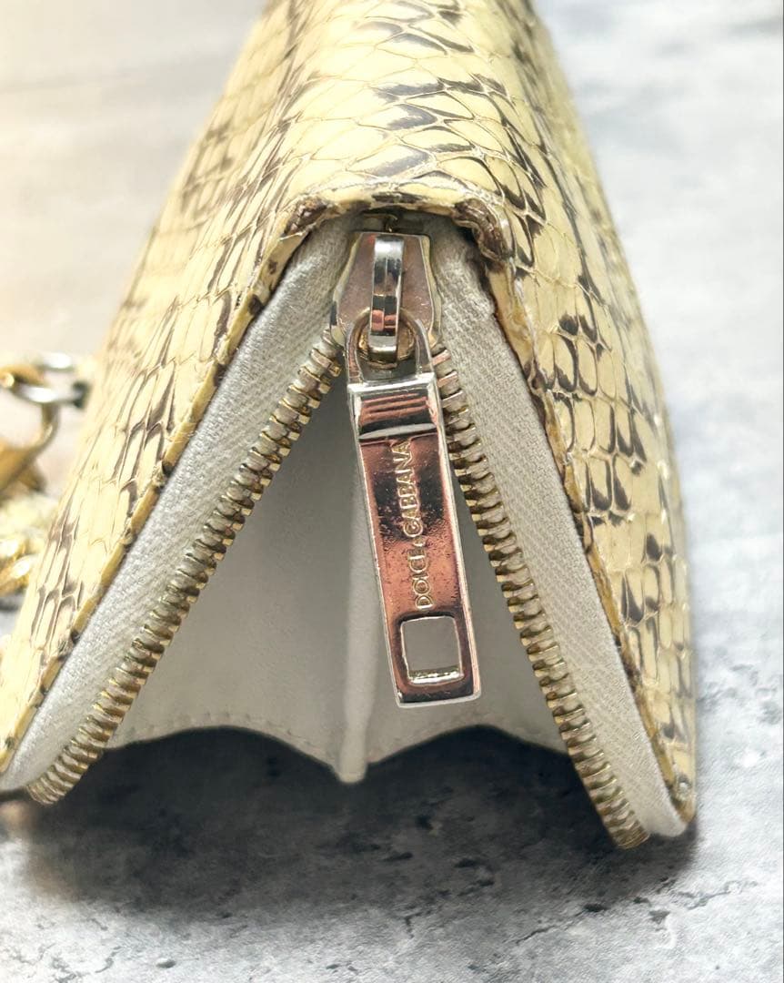 ドルチェ＆ガッバーナ パイソン チェーン付ウォレット 蛇革 ケース DG