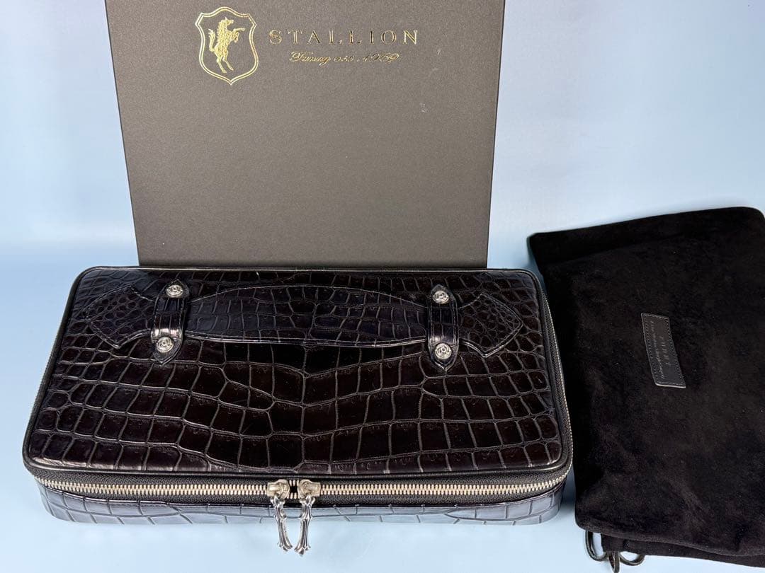 FUNNY製ポロサスクロコクラッチ ビジネスバッグ一点物