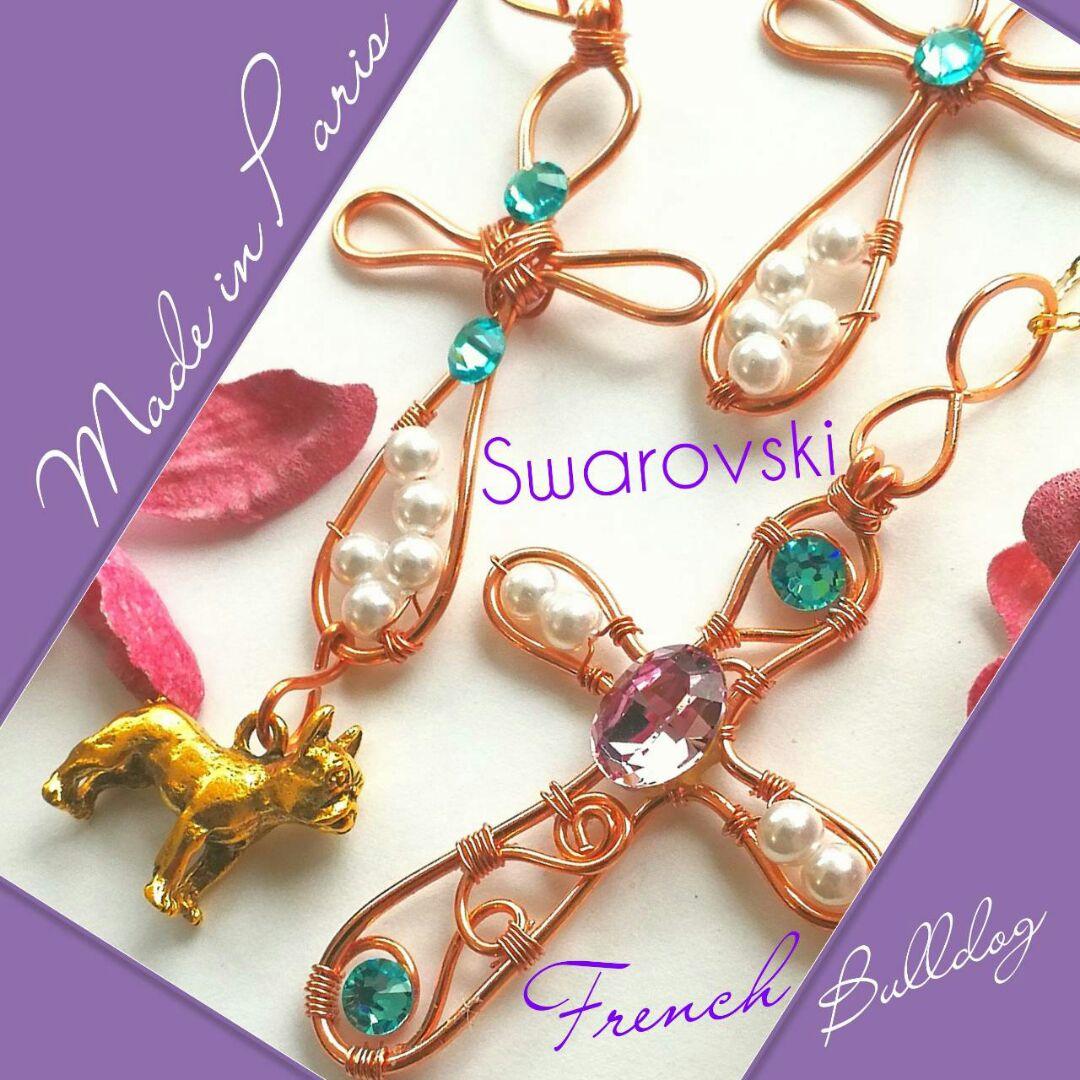 14kgf  パリ購入❤新品 フレンチブルドック 公式スワロフスキー　ピアス