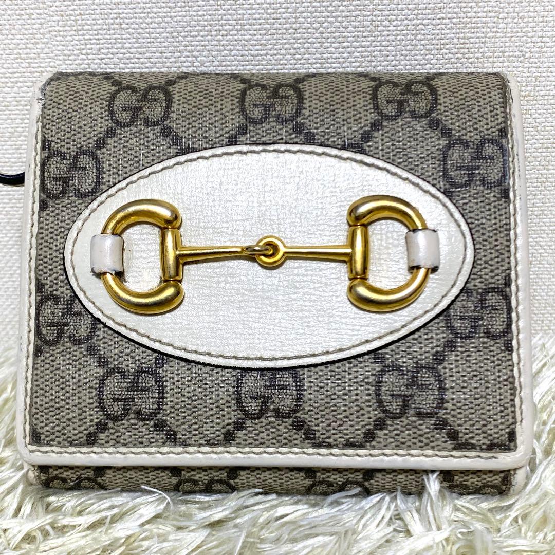 美品✨ GUCCI グッチ ホースビット 折り財布 GGスプリーム 二つ折り