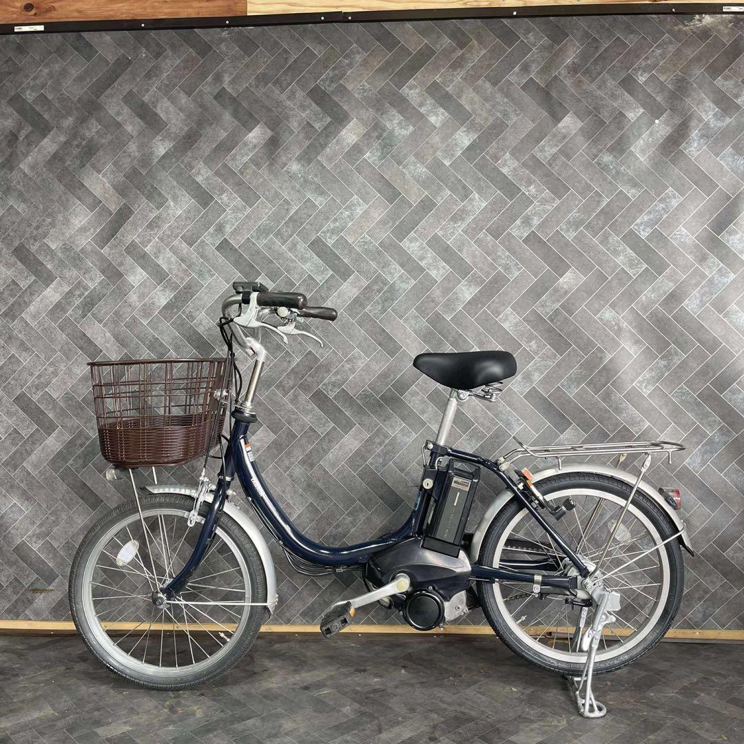 電動アシスト自転車 ネイビー 前カゴ付き