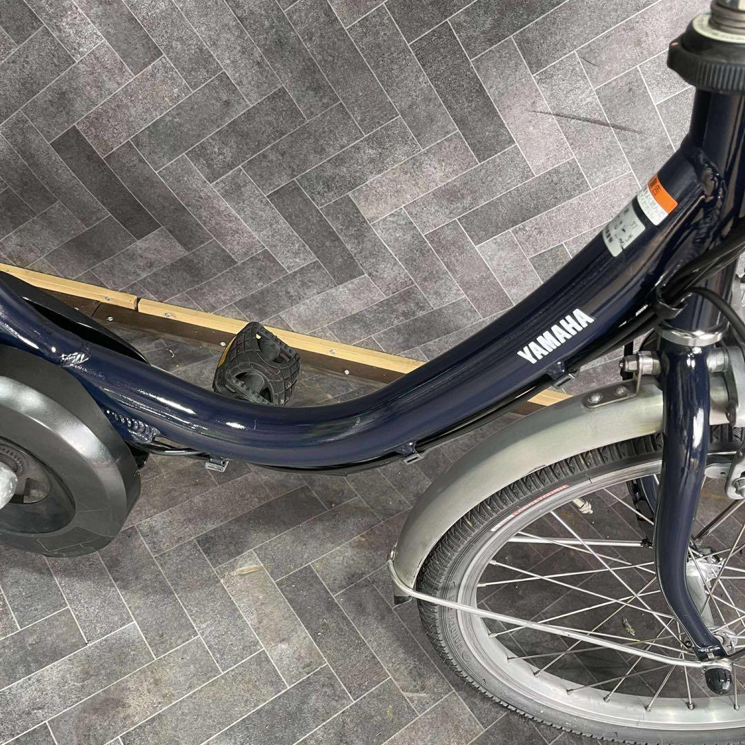 電動アシスト自転車 ネイビー 前カゴ付き