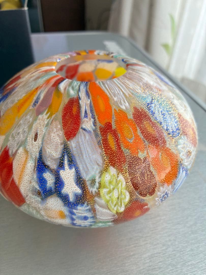 ベネチアガラスFOTOGRAFO 多色ガラス製キャンドルホルダー