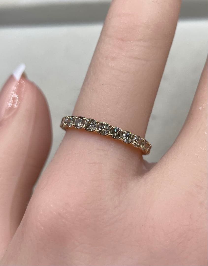 JA5★高級 ダイヤモンド1ct K18PG エタニティ リング