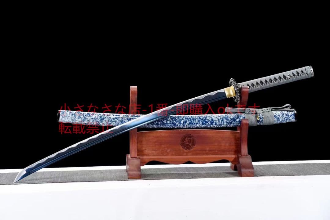 中炭素鋼焼藍武士刀【鉄竜打刀】 古兵器 武具 刀装具 日本刀 模造刀 居合刀