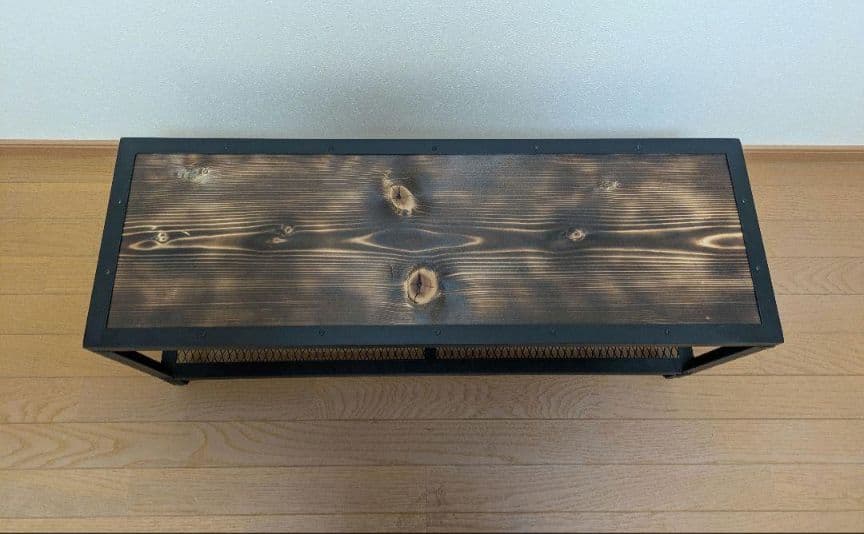 (秋のセール中)アイアンシェルフ、シューズラック、インダストリアル、幅90センチ