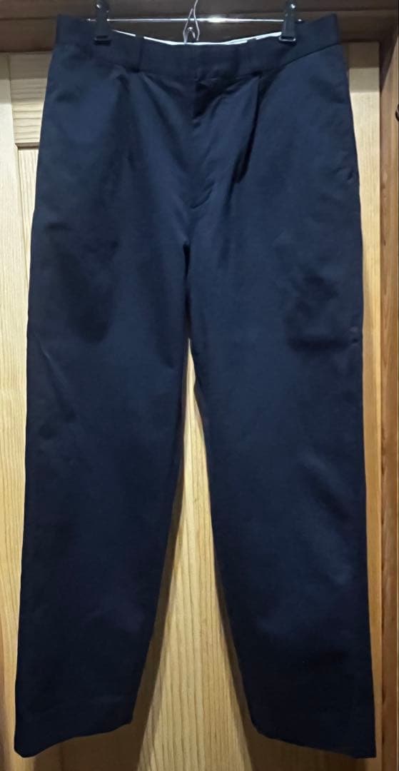 YAECACHINO CLOTH PANTS タックテーパード　NAVY 30