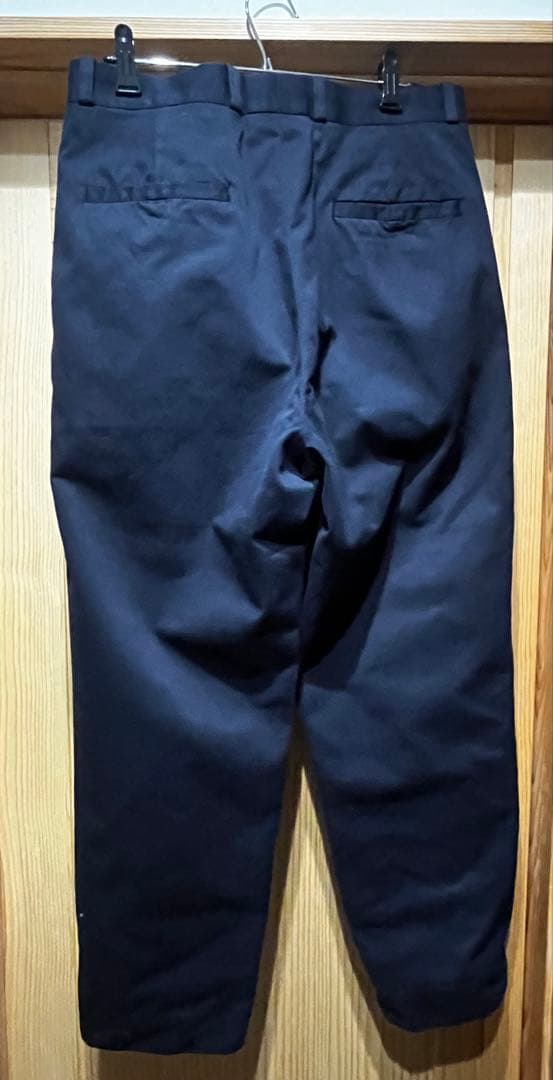 YAECACHINO CLOTH PANTS タックテーパード　NAVY 30