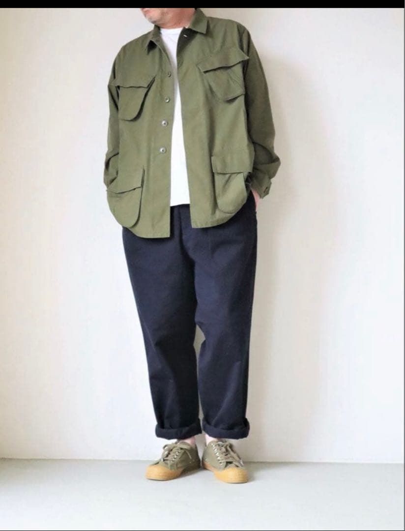 YAECACHINO CLOTH PANTS タックテーパード　NAVY 30