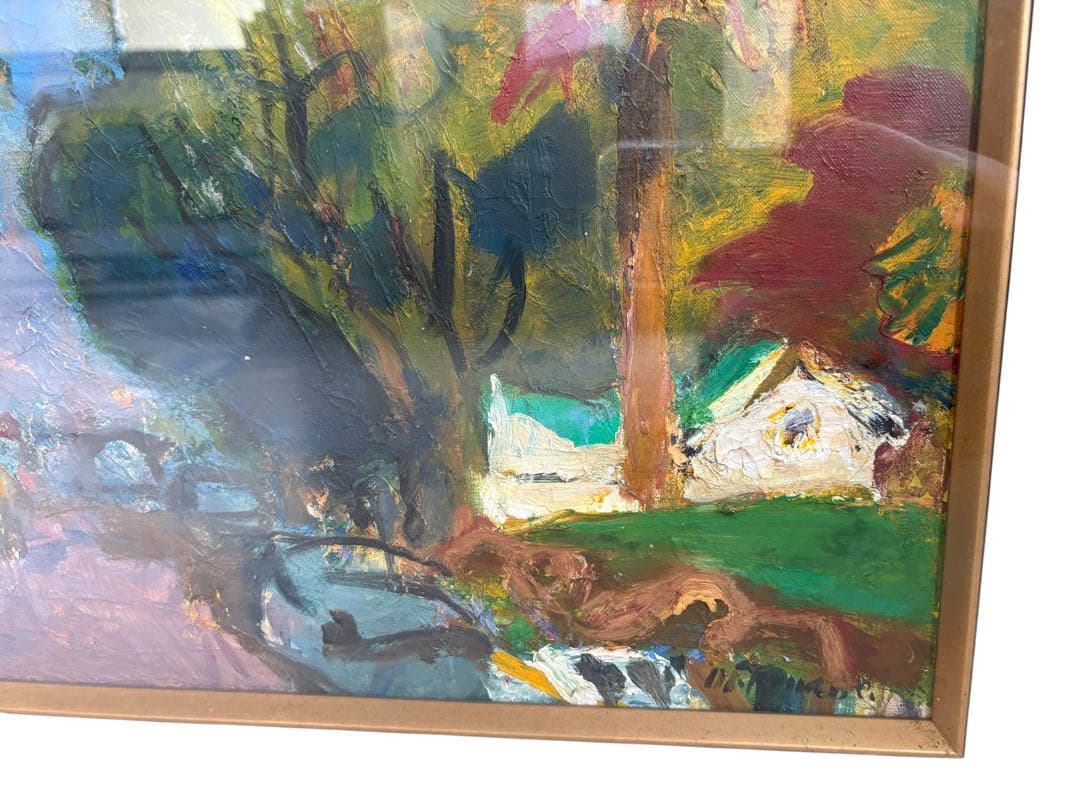 田辺　三重松　パステル画　箱館郊外　絵画　ハワイの街