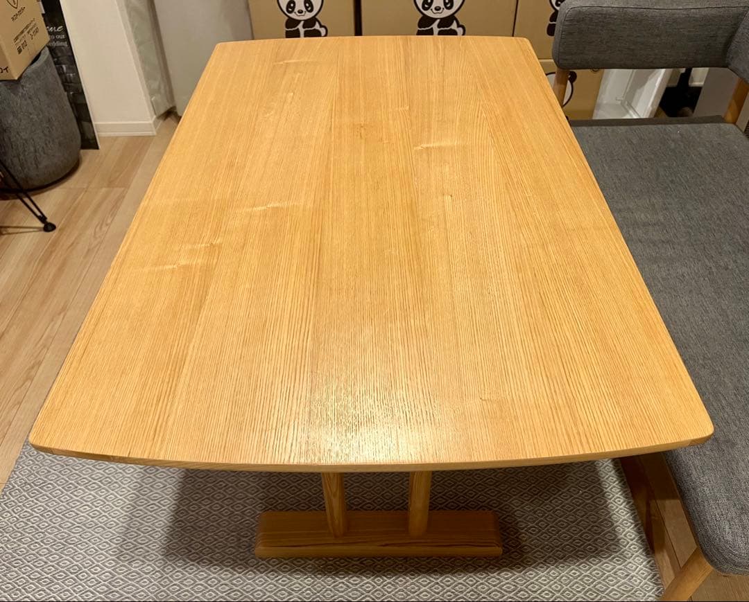 ※年内限定値下【セット品】天然木ダイニングテーブル 幅120cm