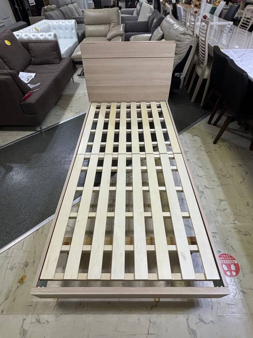 フランスベッド LEDコンセント付き シングルベッド ナチュラル