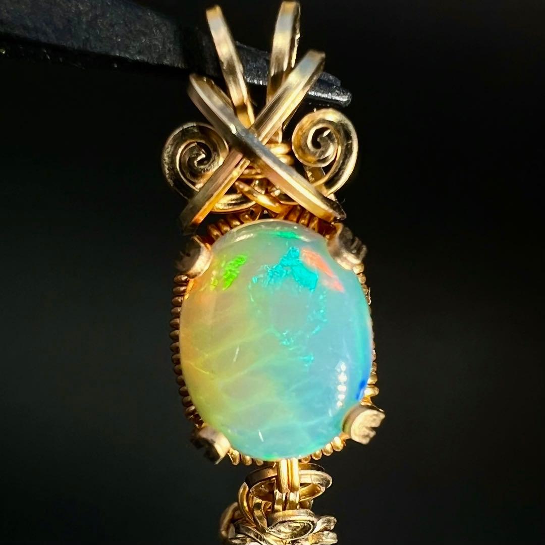 【for まさみ♫様】天然石　珍ハニカムオパール＆スイスブルートパーズ14kgf