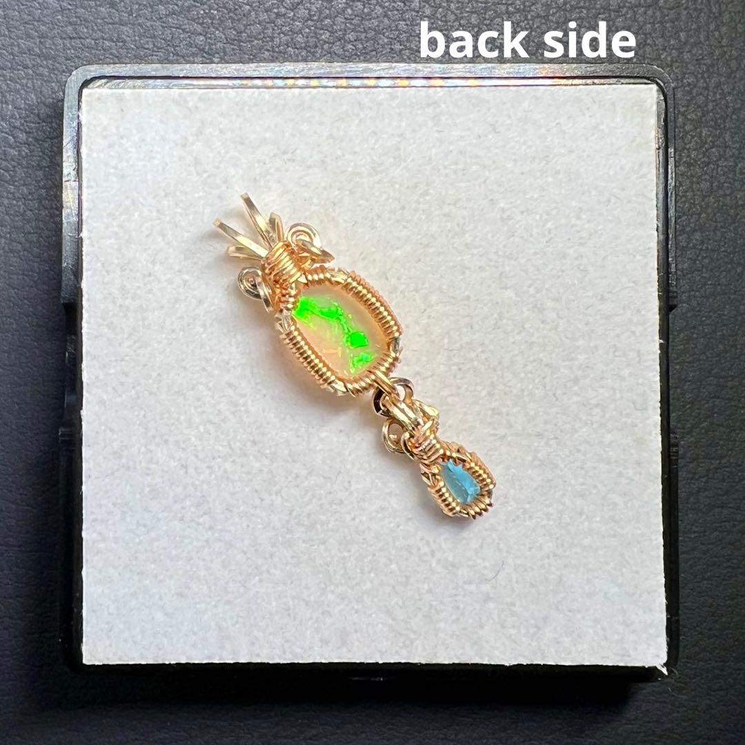 【for まさみ♫様】天然石　珍ハニカムオパール＆スイスブルートパーズ14kgf