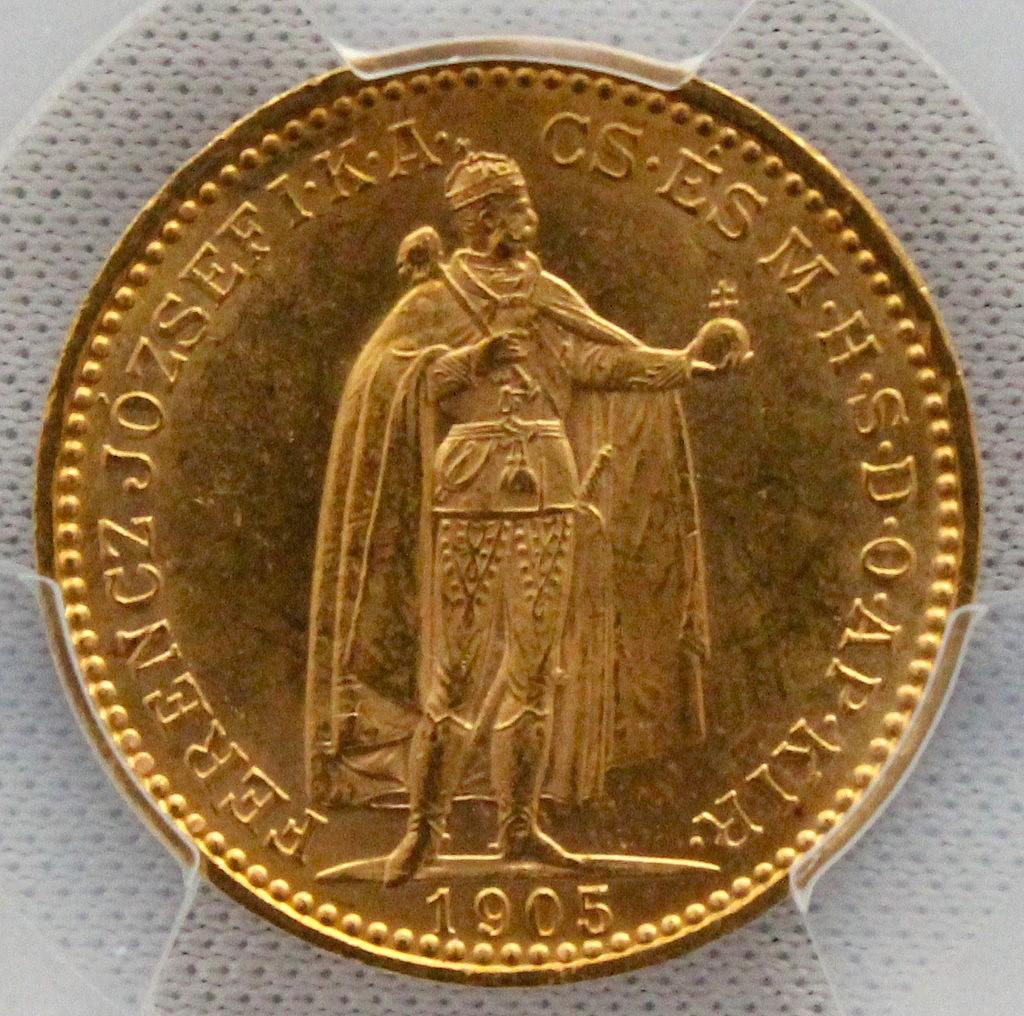 1905年 ハンガリー フランツ・ヨーゼフ 20コロナ金貨 PCGS MS62＋