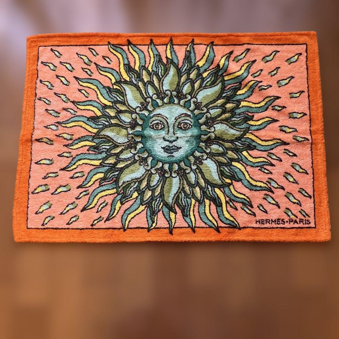 HERMES-PARIS 太陽デザイン バスマット　ビーチタオル ラグ
