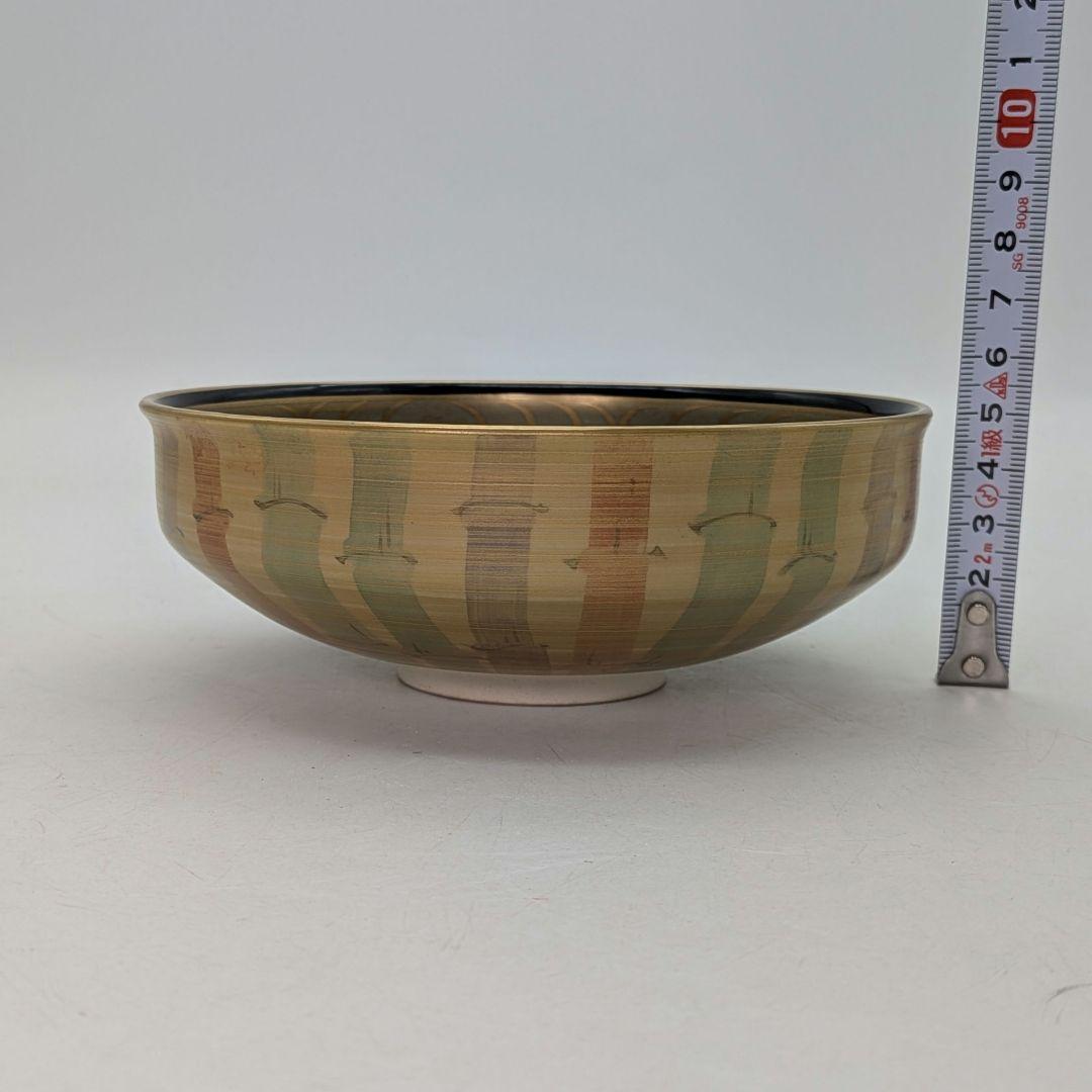 加藤清峰 京焼 黒地金彩茶盌 共箱合布栞 清水焼 抹茶碗 抹茶茶碗 茶道具 茶器