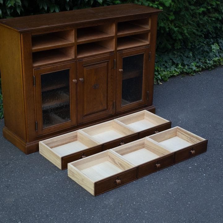 勇峰工芸 花柄 サイドボード ナラ材 葉山ガーデン 葉山家具 旭川 北海道