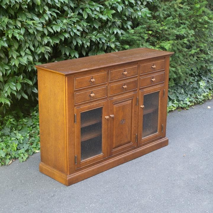 勇峰工芸 花柄 サイドボード ナラ材 葉山ガーデン 葉山家具 旭川 北海道