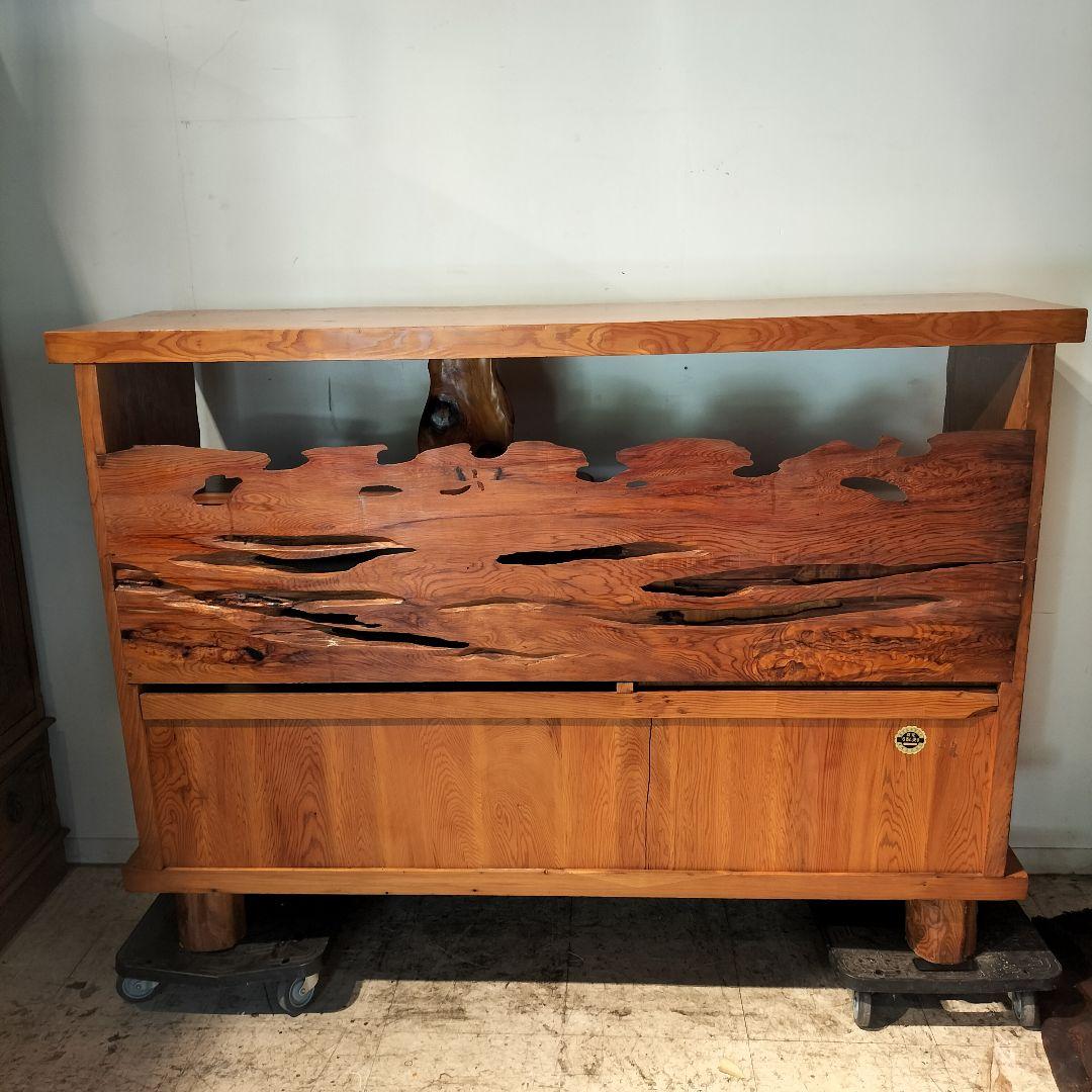 M●WS東名 希少 和ヴィンテージ 屋久杉 茶棚 飾り棚 サイドボード