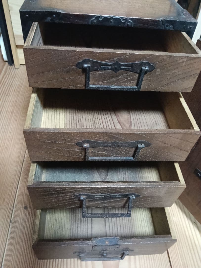 佐渡船箪笥 明治期 鉄金具 小型金庫 古民具　アンティーク和家具 佐渡船箪笥