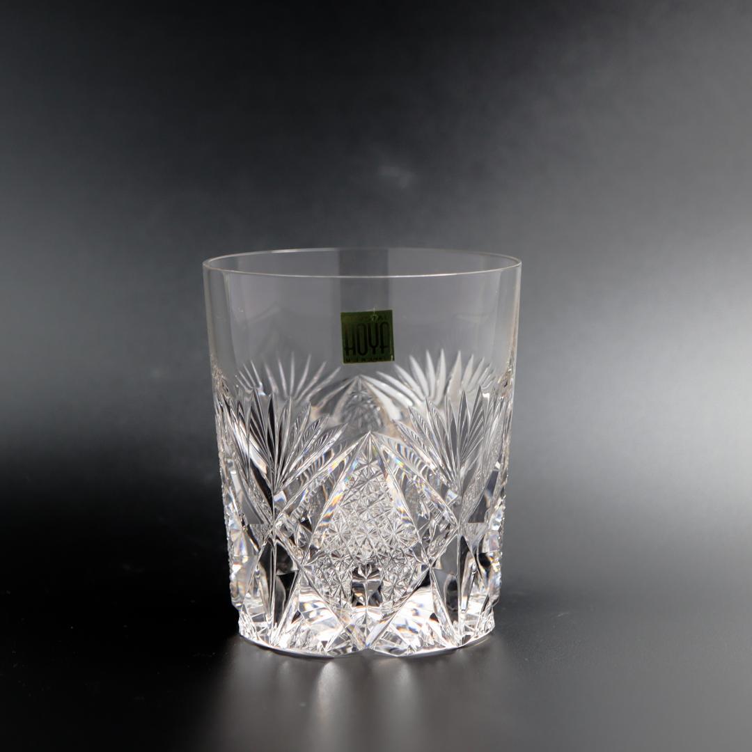 HOYA クリスタル ロックグラス 300ml オールドファッション 箱付 美品