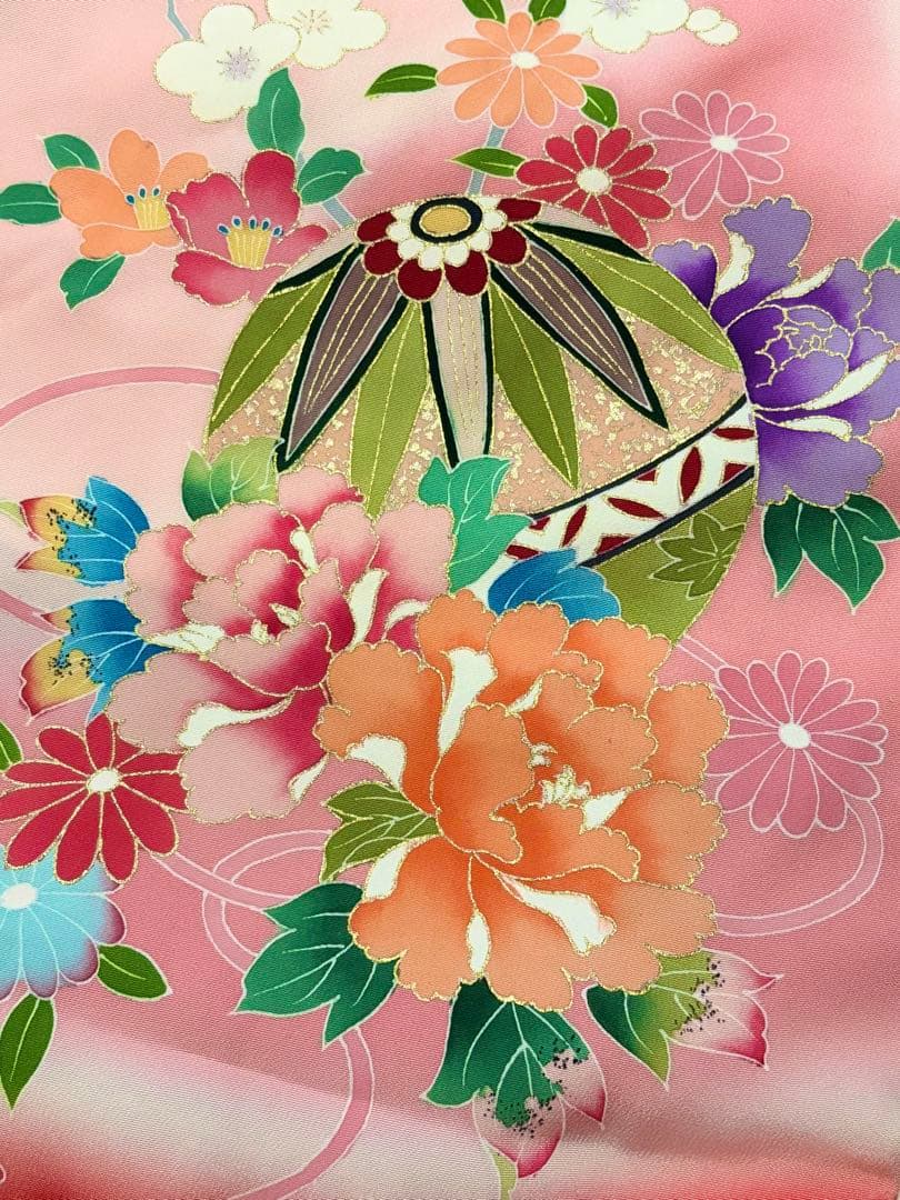 七五三　正絹　3歳　絞り　被布　一つ身　フルセット