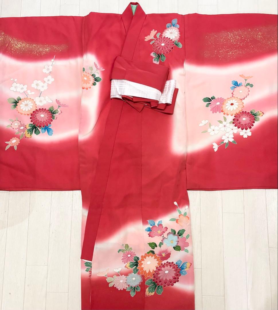 七五三　正絹　3歳　絞り　被布　一つ身　フルセット