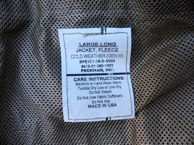 米軍実物　ポーラテックフリースジャケット　L-L　GEN3 ECWCS　127