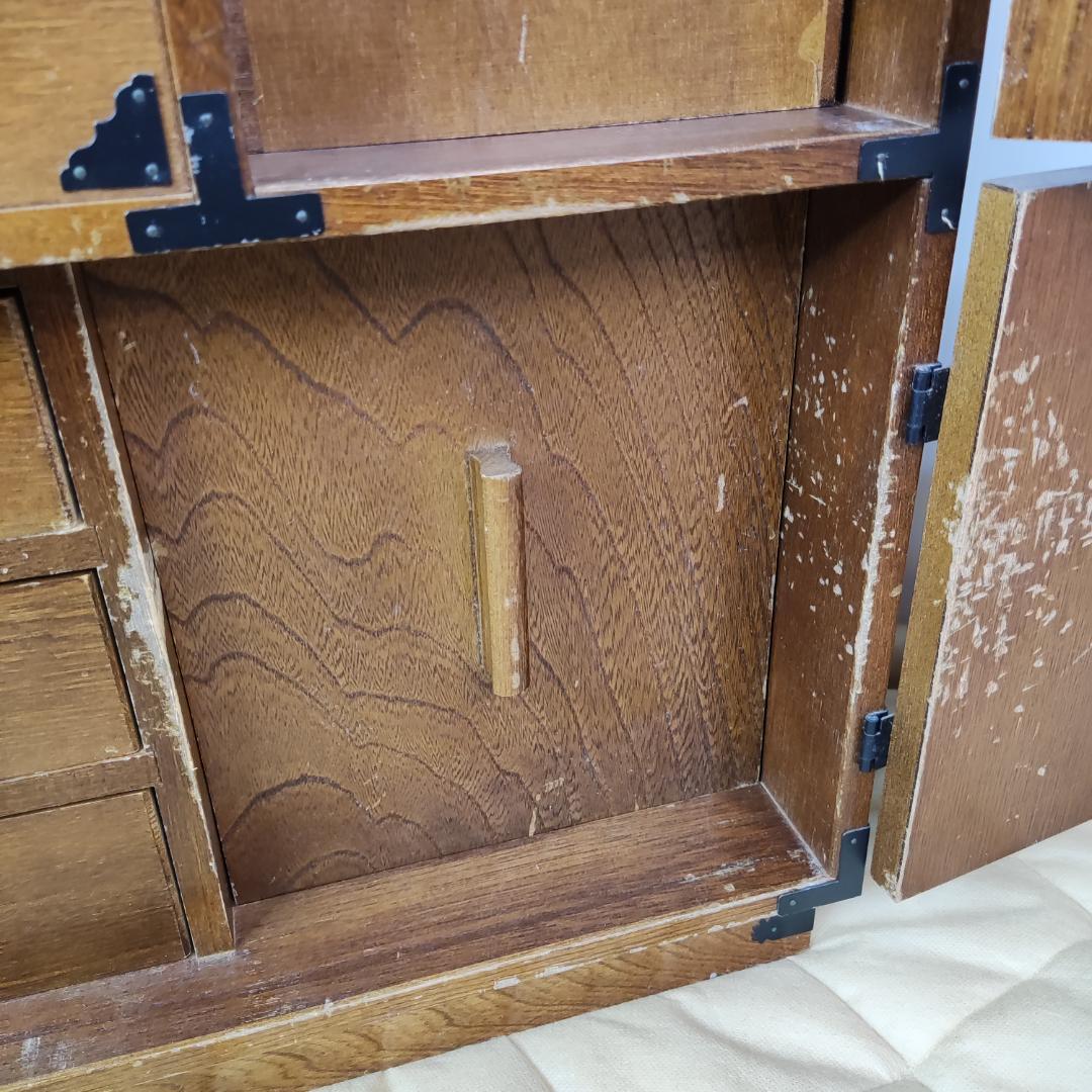 希少 鍵付き　箪笥 裁縫箱 木箱 からくり 隠し有り 古道具 和ダンス レトロ
