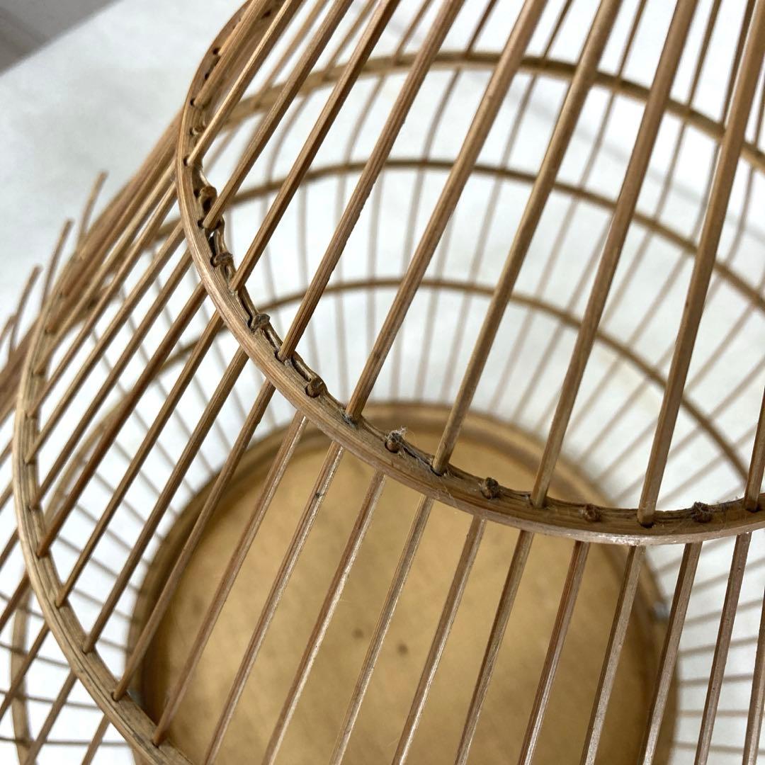 レトロアンティーク　雲雀籠　鳥かご　カゴ　バードゲージ　アジアン　和モダン