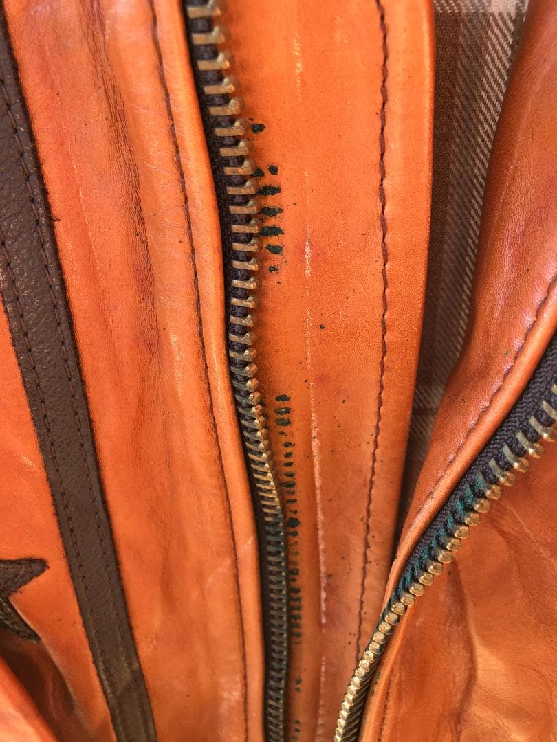 [訳あり] 新品 Schott シングルライダースレザージャケット ブラウン/L