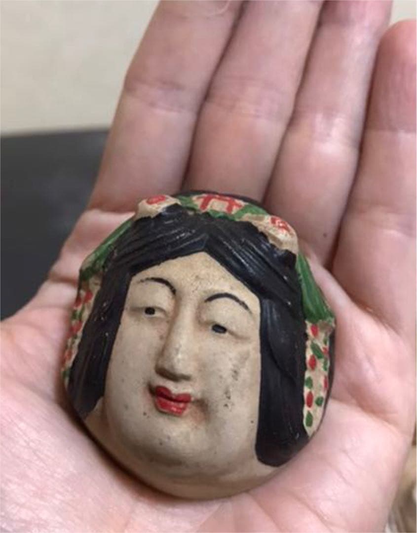 九谷焼　時代盃　KUTANI 金城　工芸品　顔　古董　七福神　おちょこ　骨董